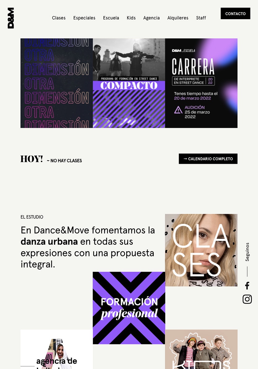 Dance & Move Studio, website development