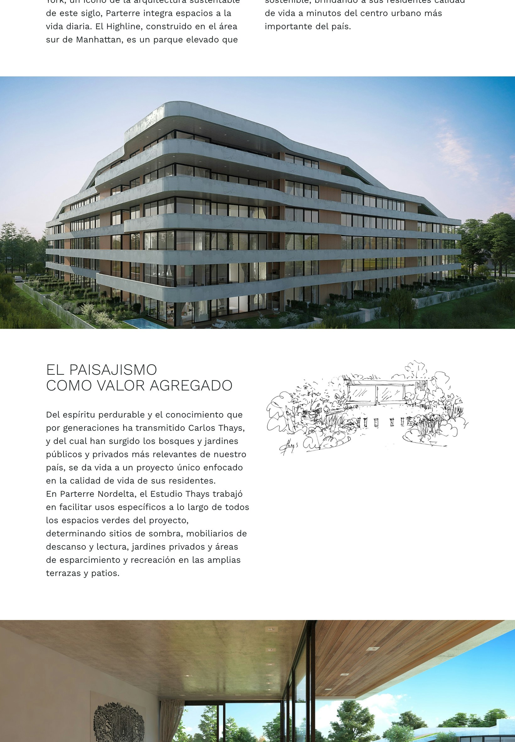 Parterre Residencias, website development